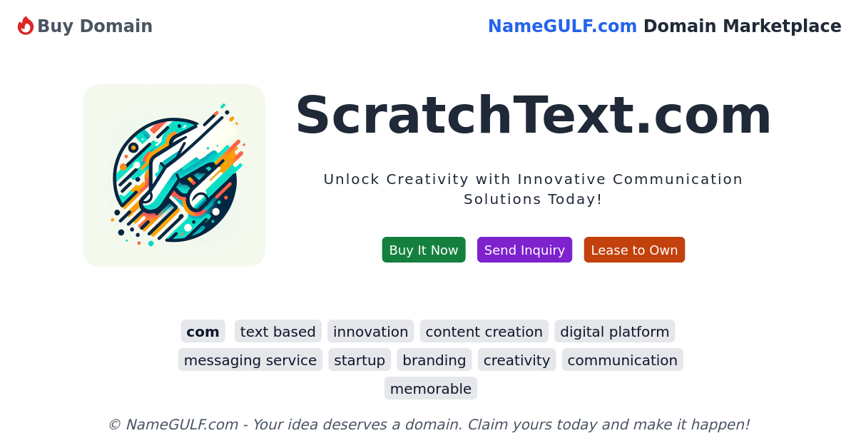Buy ScratchText.com: Unleash Your Creativity Now!